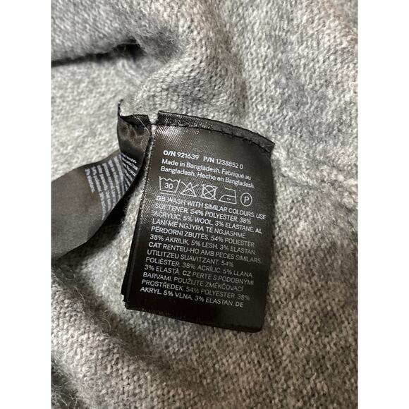 H&M Divided Women's Gray Wool Knit Short Sleeve Button Up Sweater Crop Top Sz M - Picture 5 of 5